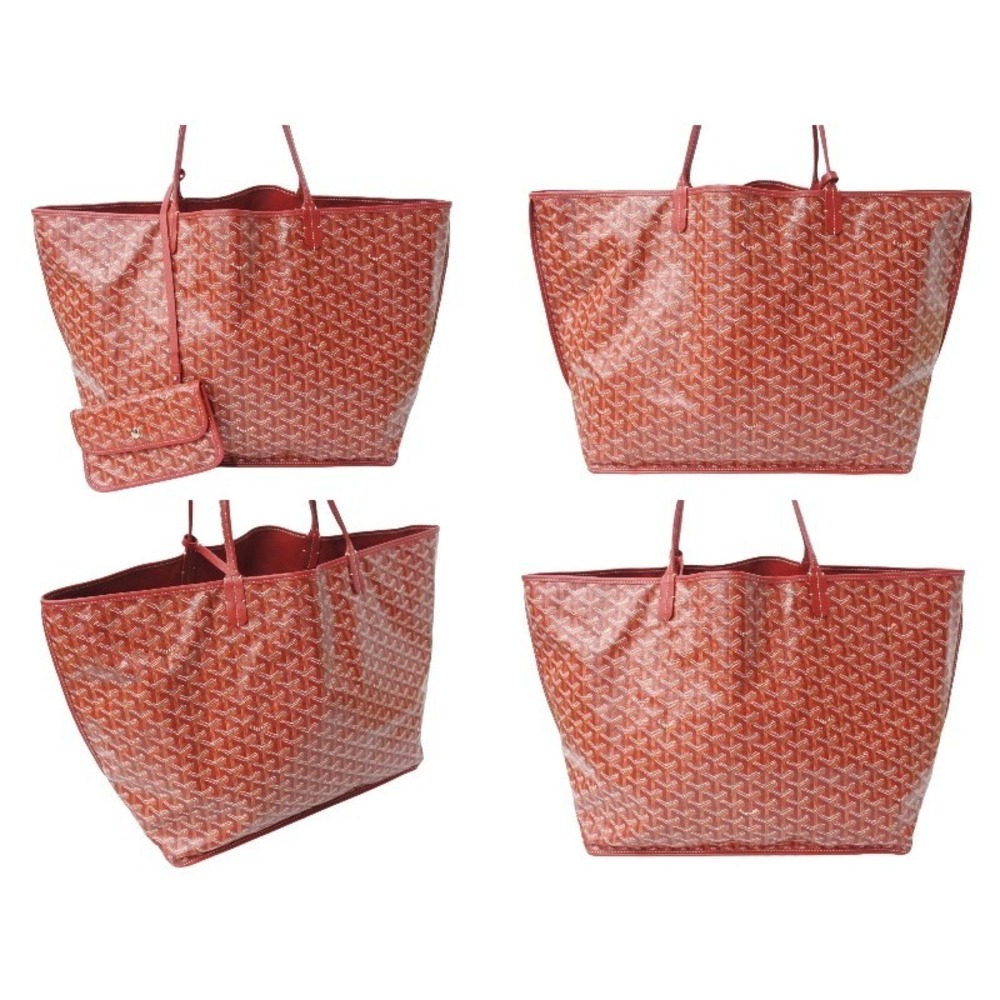 Goyard red bag reversible Ange canvas tote coated Sac pouch